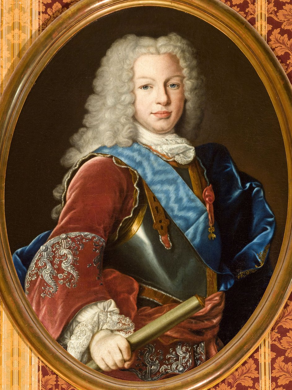 Rokoko: Portræt af Ferdinand VI af Spanien (Ferdinand VI, dit le Sage) (1713-1759) af Melendez, Luis Egidio (1716-1780), ca 1729-1735. Olie på lærred, 83x65. Sevilla byråd af Luis Egidio Melendez