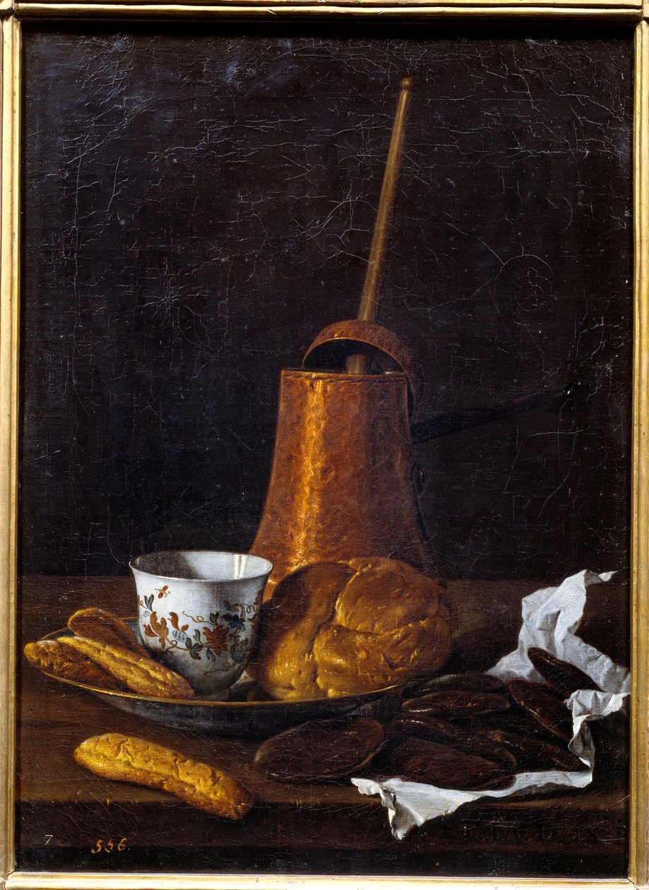 Chokoladen. Maleri af Luis Melendez (1716 - 1780), spansk skole af Luis Egidio Menendez or Melendez