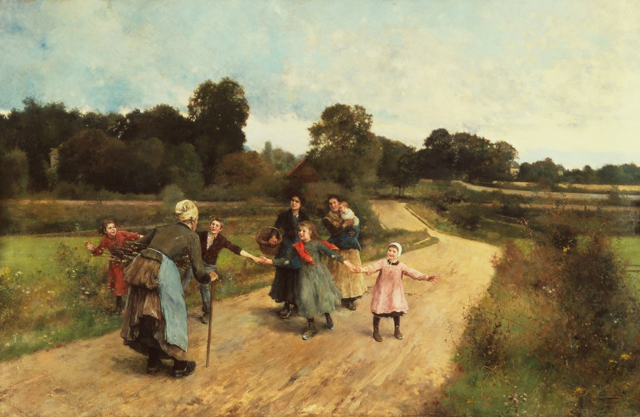 Møde bedstemor, ca. 1900 (olie på lærred) af Luis Jimenez y Aranda