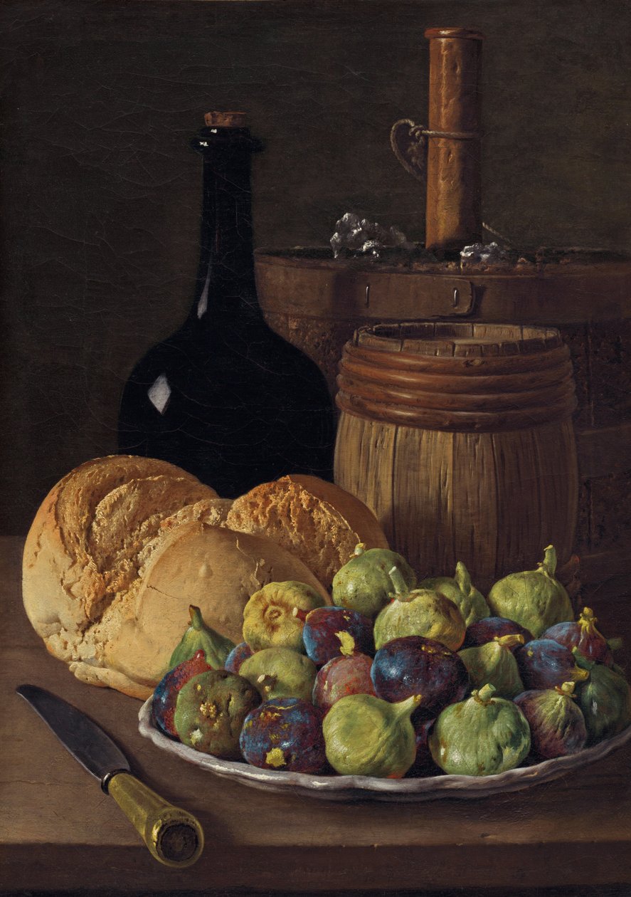 Stilleben med figner og brød af Luis Meléndez