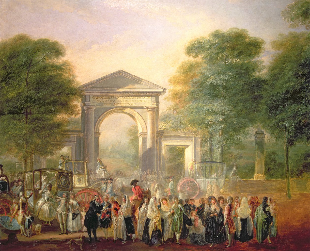 Avenue før den botaniske have i Madrid af Luis Paret y Alcazar
