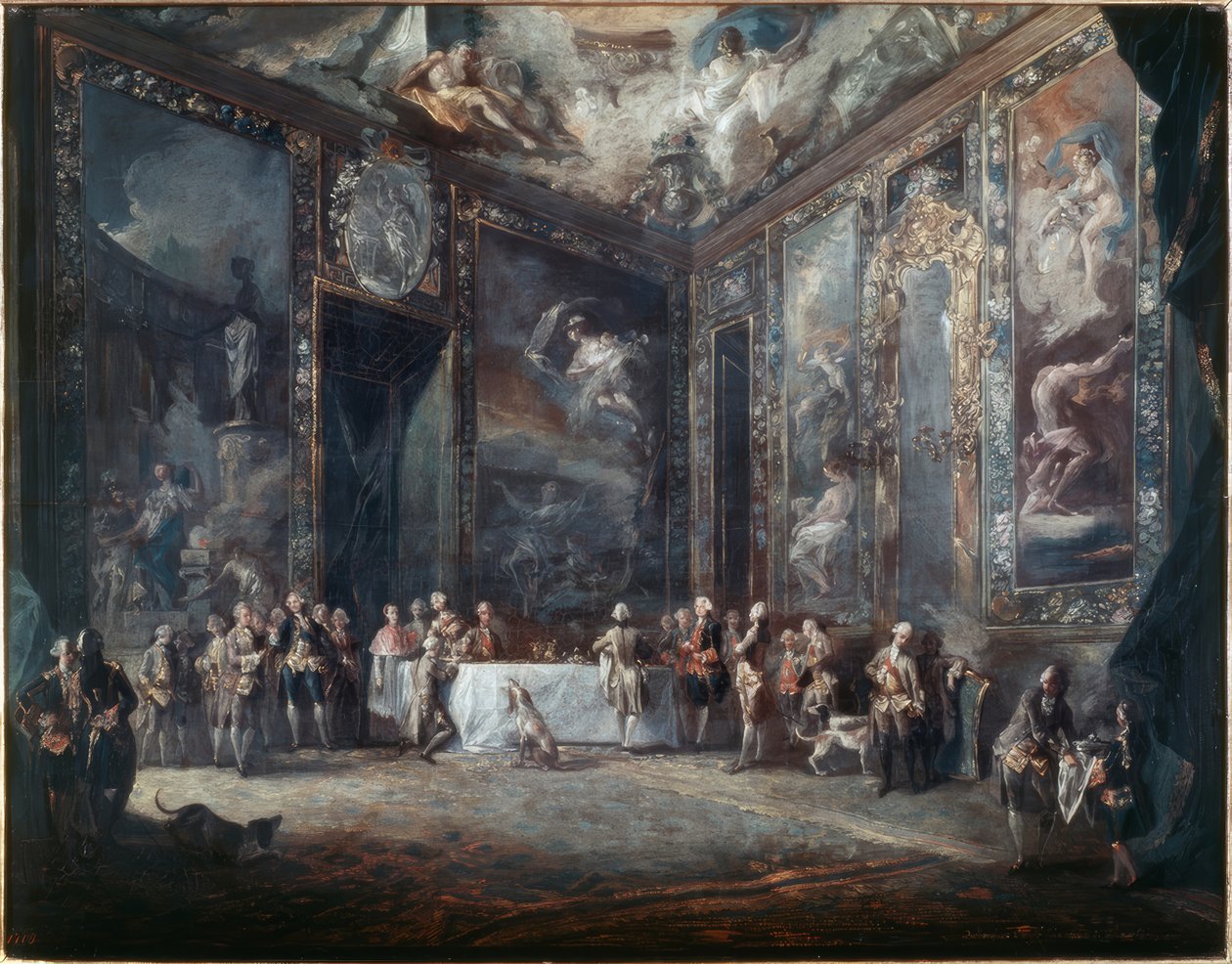 Karl III spiser i overværelse af hoffet af Luis Paret y Alcazar