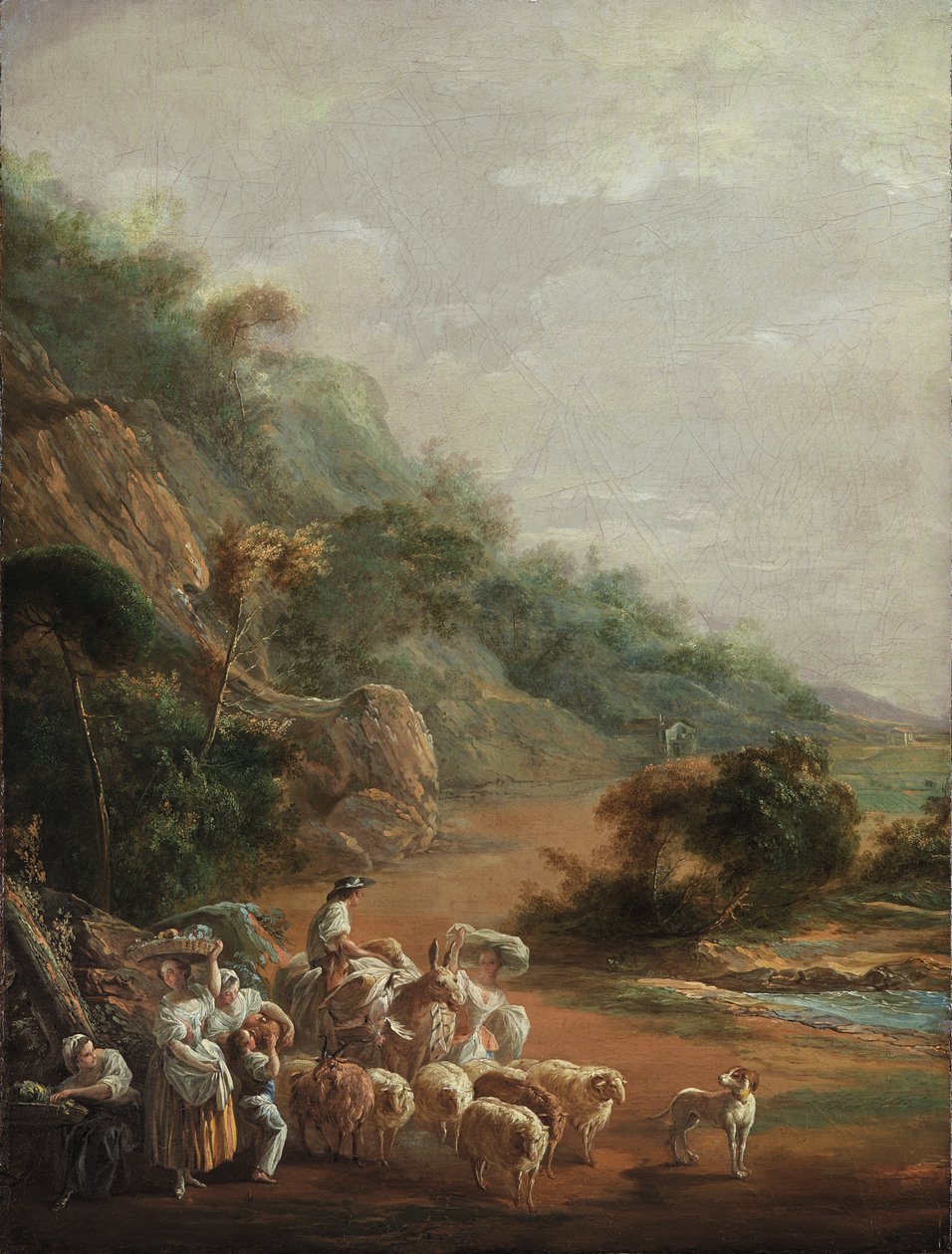 Scene med landsbyboere (fragment) af Luis Paret y Alcazar