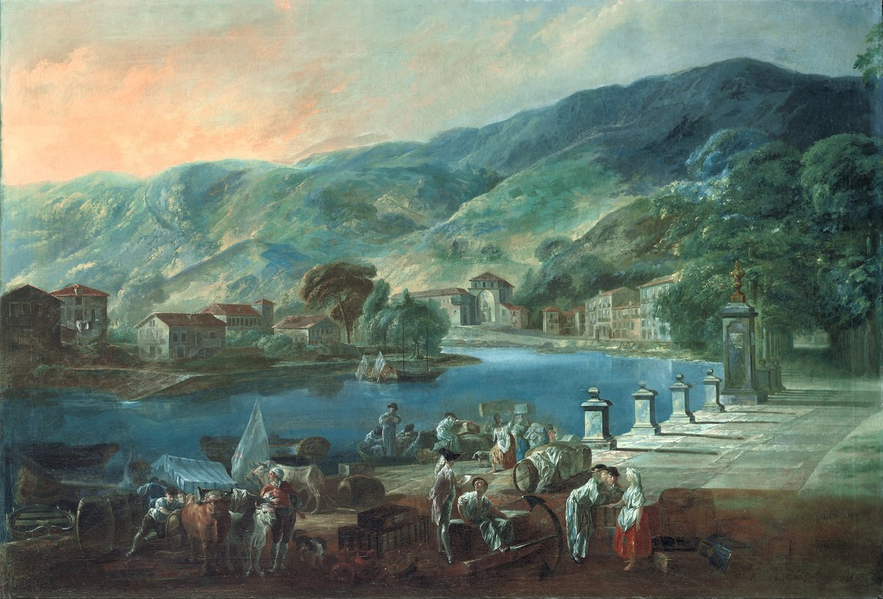 Udsigt over El Arenal i Bilbao af Luis Paret y Alcazar