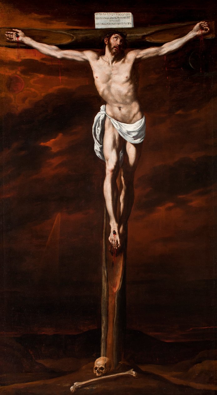 Spansk:  Cristo crucificado Den korsfæstede Kristus af Luis Tristán