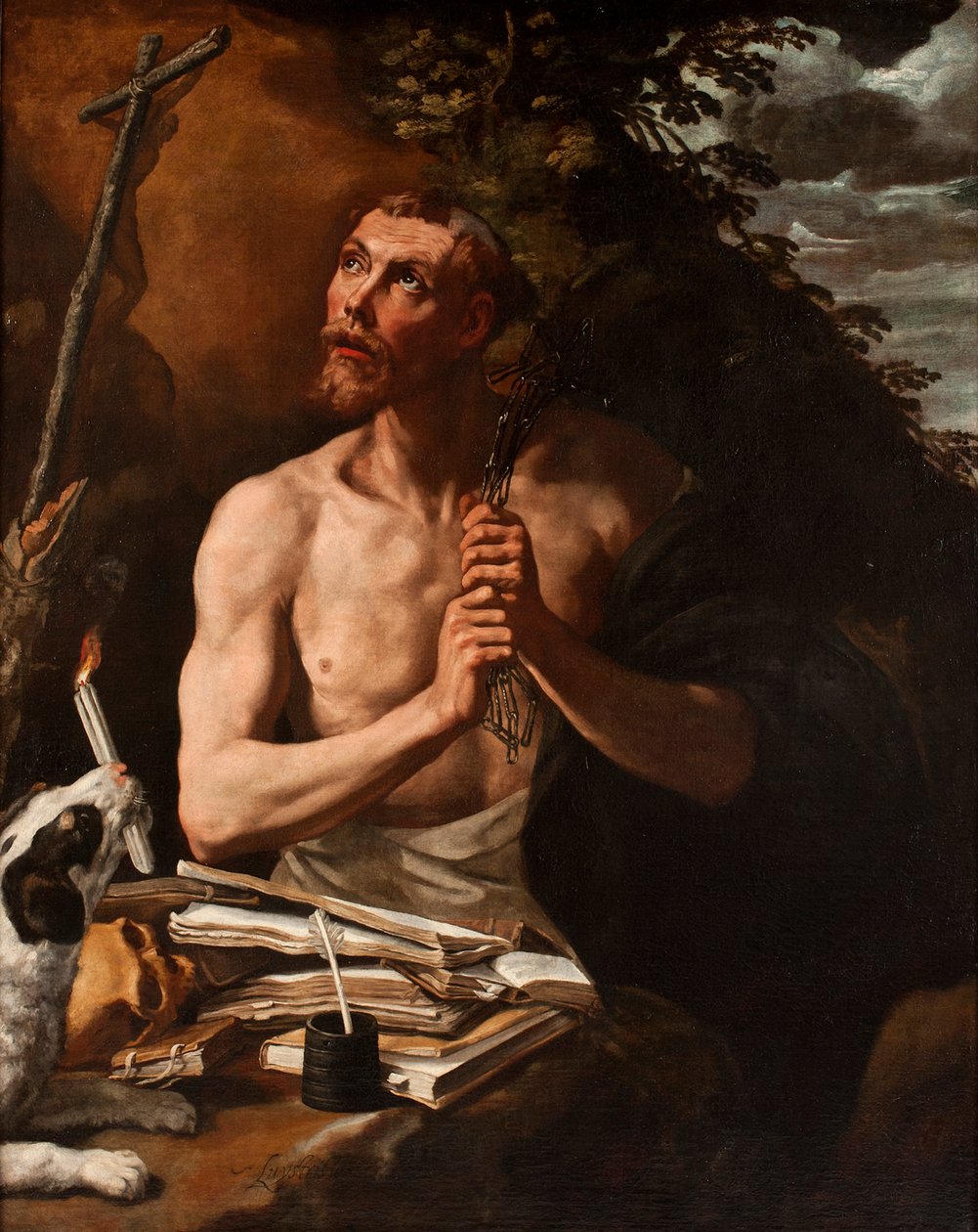 Spansk: Santo Domingo penitente St Dominic in Penitence af Luis Tristán