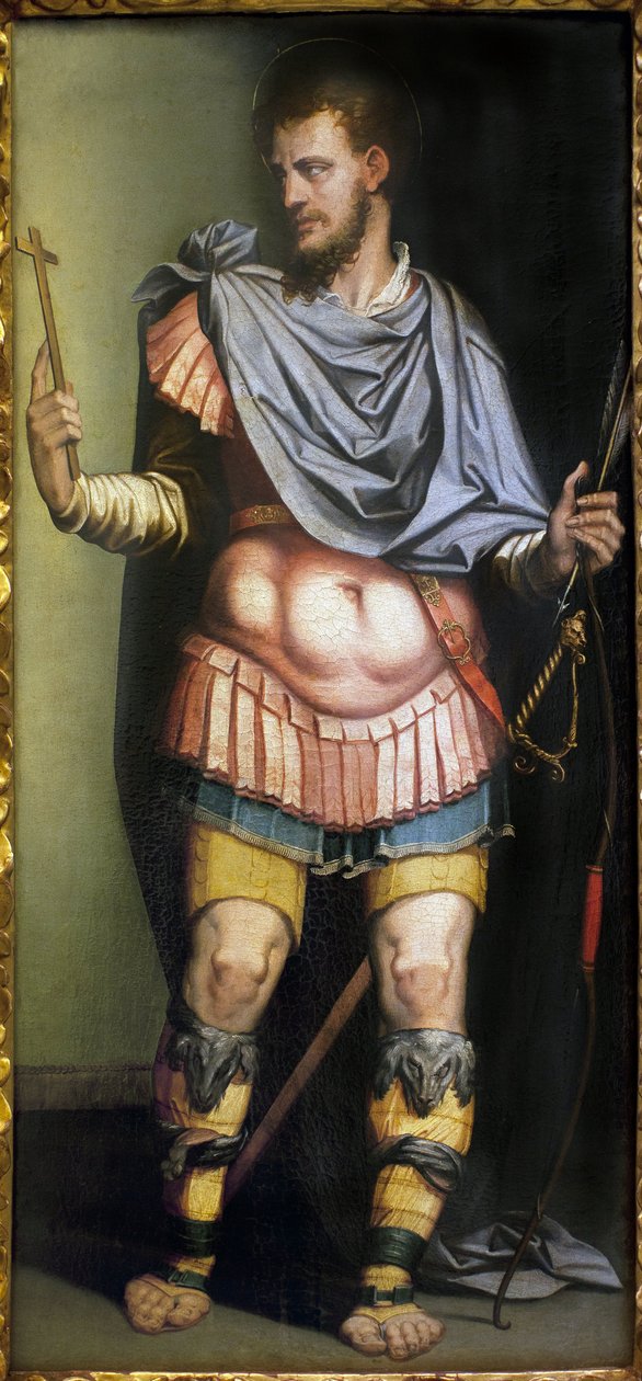 San Sebastian (martyr fra det 3. århundrede). Maleri af Luis de Vargas (1505-1567). Museum of Fine Arts i Sevilla, Spanien. af Luis de Vargas