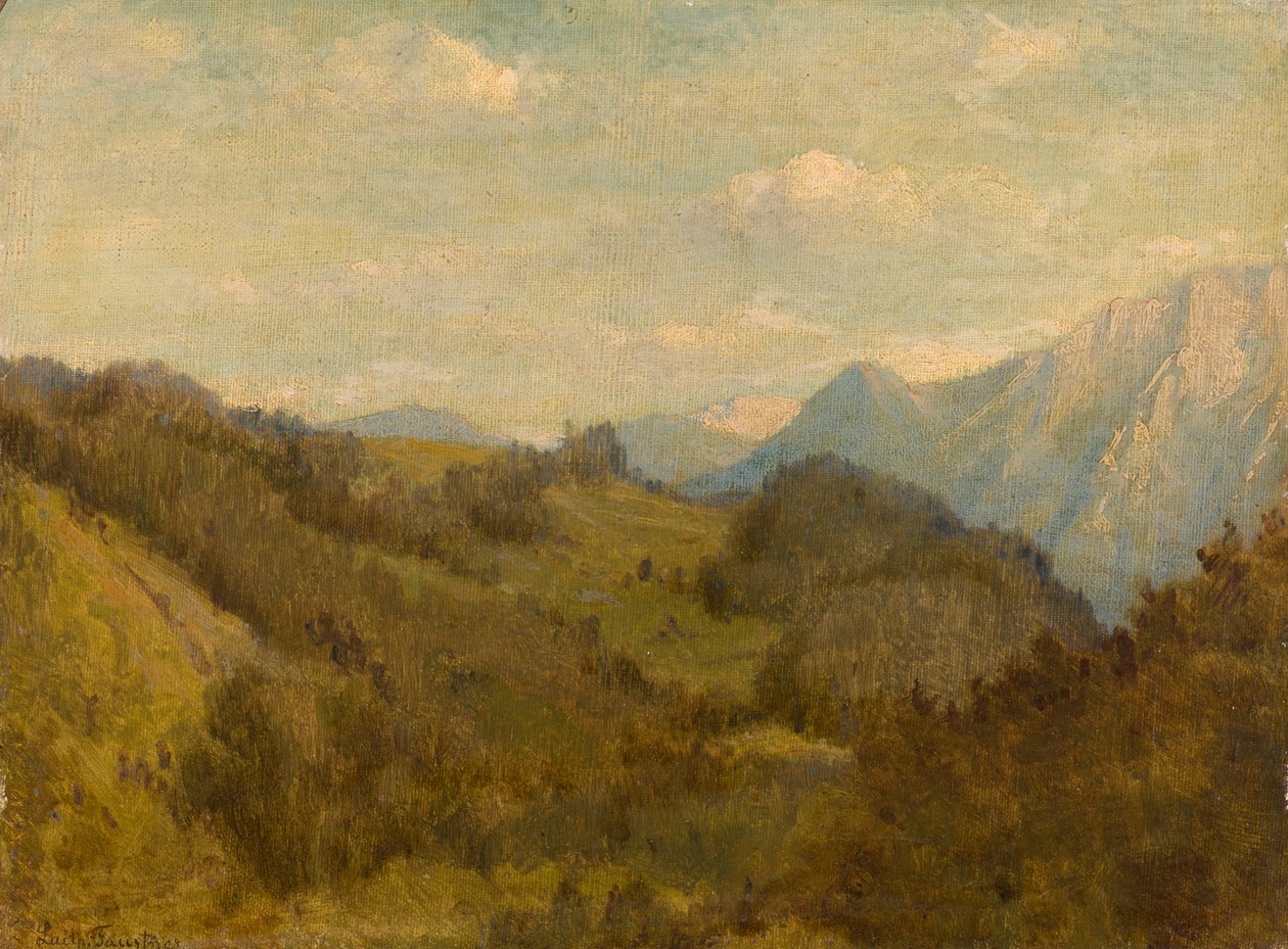 Nær Oberaudorf, i baggrunden Zahme Kaiser og den tyrolske Heuberg af Luitpold Faustner