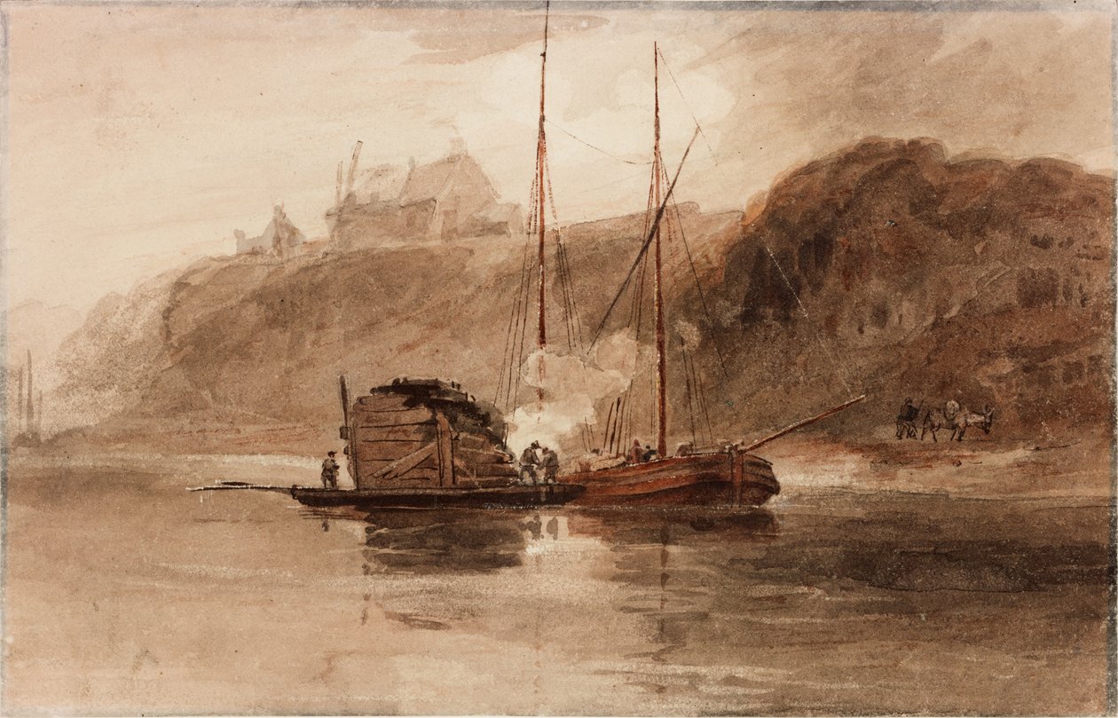 On the Tyne - Bill Point (akvarel på papir (vævet)) af Luke Clennell