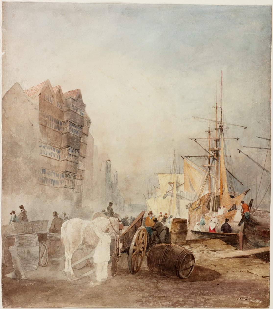 The Quayside, Newcastle upon Tyne (kropsfarve) af Luke Clennell