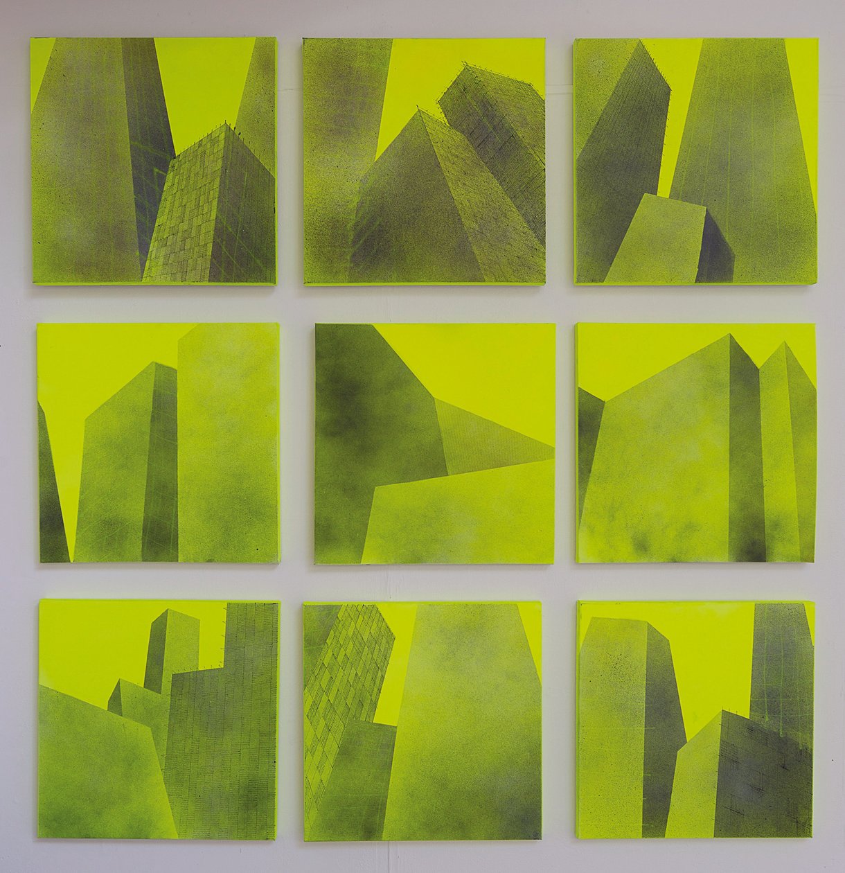 Constructed Series I - IX, , 2014 (akryl på lærred) af Luke M Walker