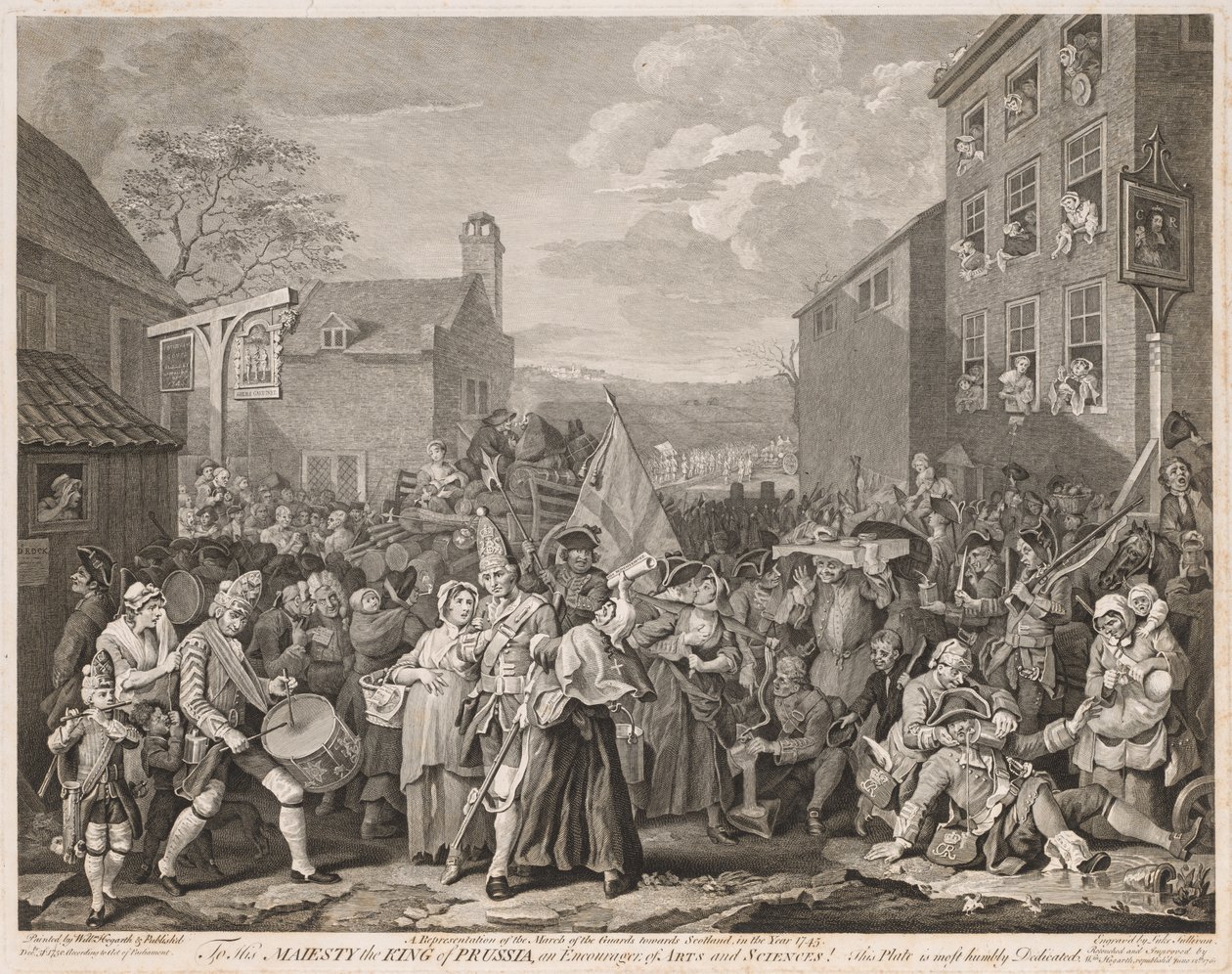 marts til Finchley i året 1746 (efter Hogarth) af Luke Sullivan