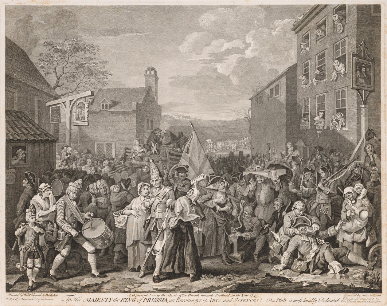 Marts til Finchley i året 1746 efter Hogarth, 1750. af Luke Sullivan