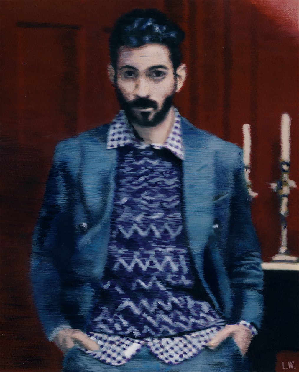 A Look but the Face, ca. 2013 (akrylmaling på papir) af Luke Waller