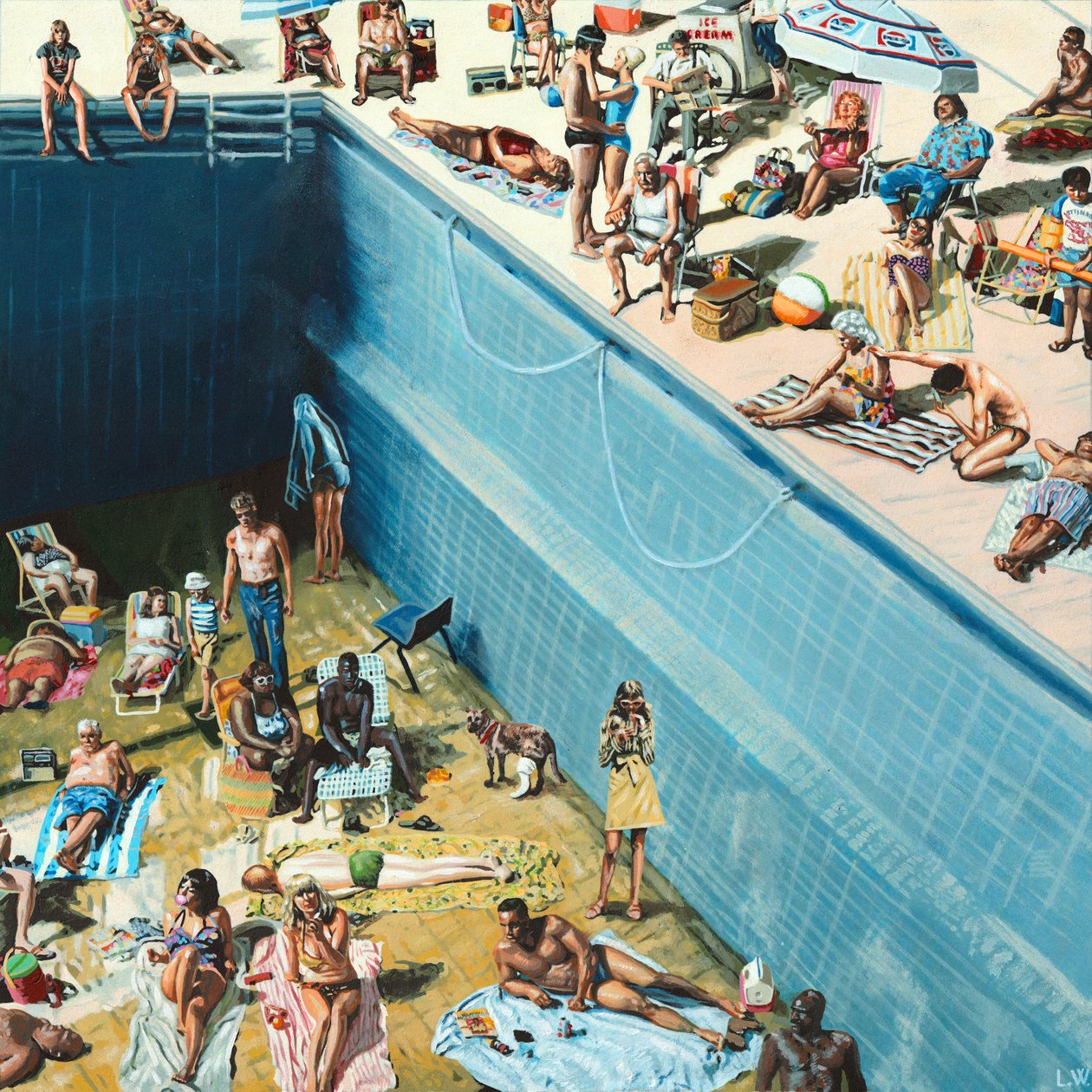 The Leak, ca. 2020 (akrylmaling på papir) af Luke Waller