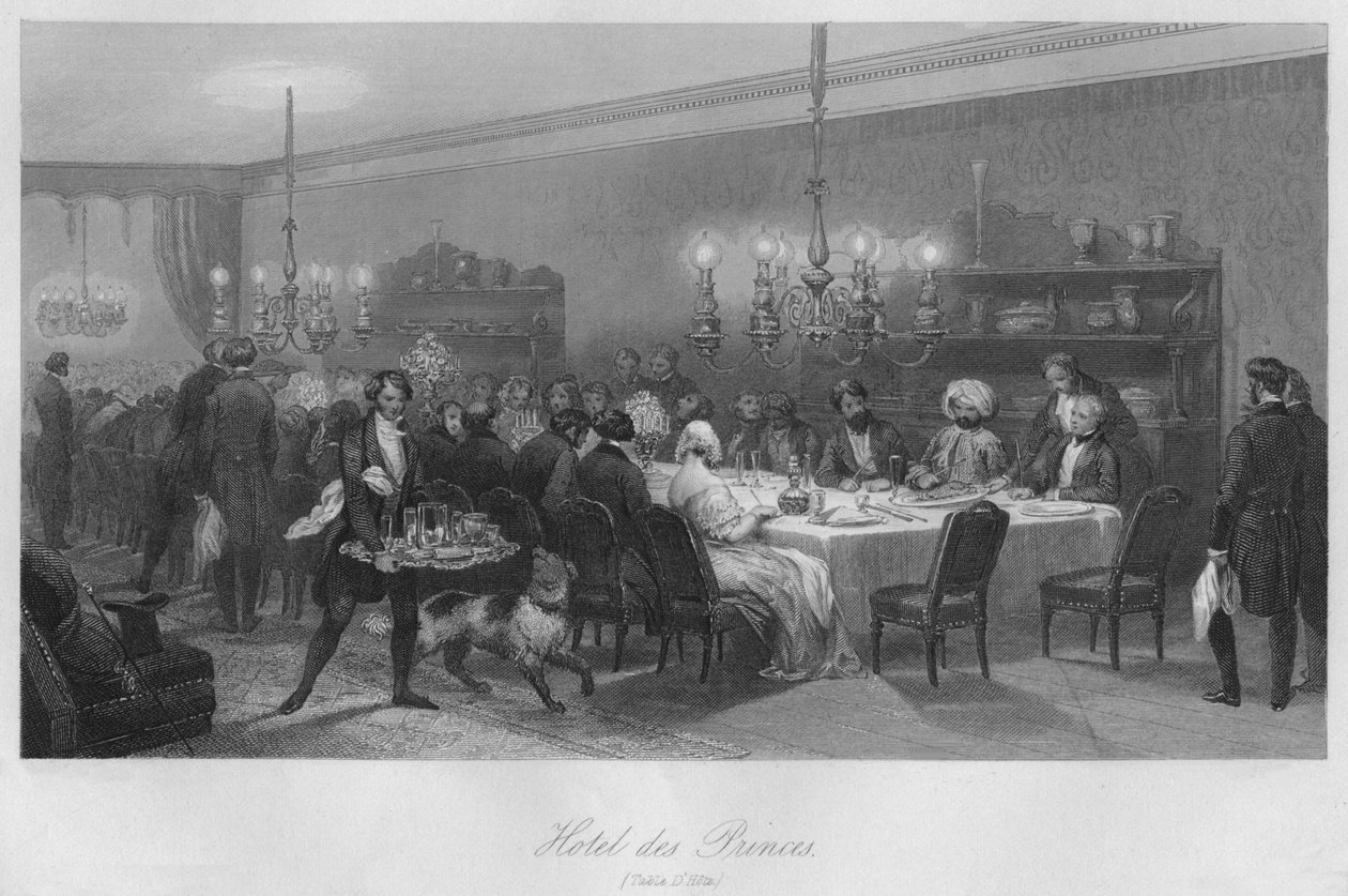 Hotel des Princes. Tabel DHote, c1843 af Lumb Stocks