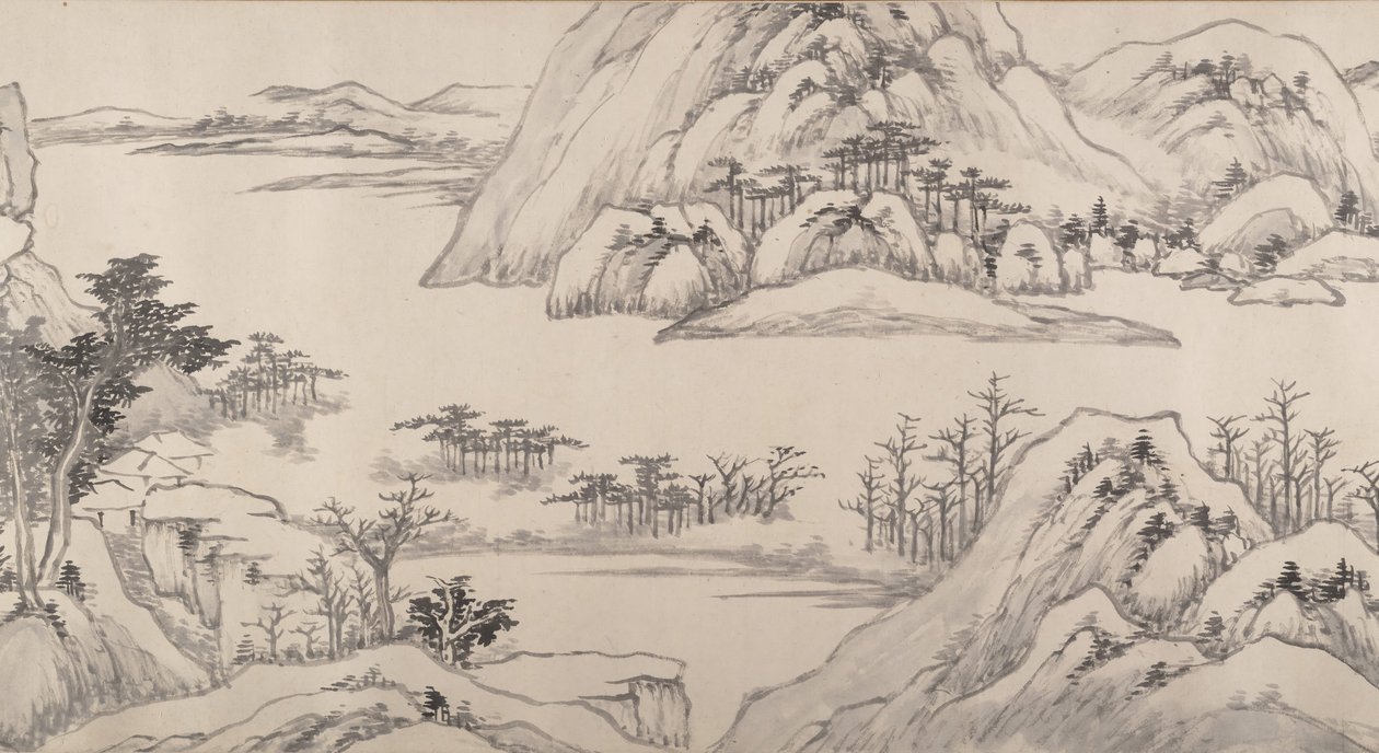 Flodlandskab i efteråret, dateret 1661. af Luo Mu