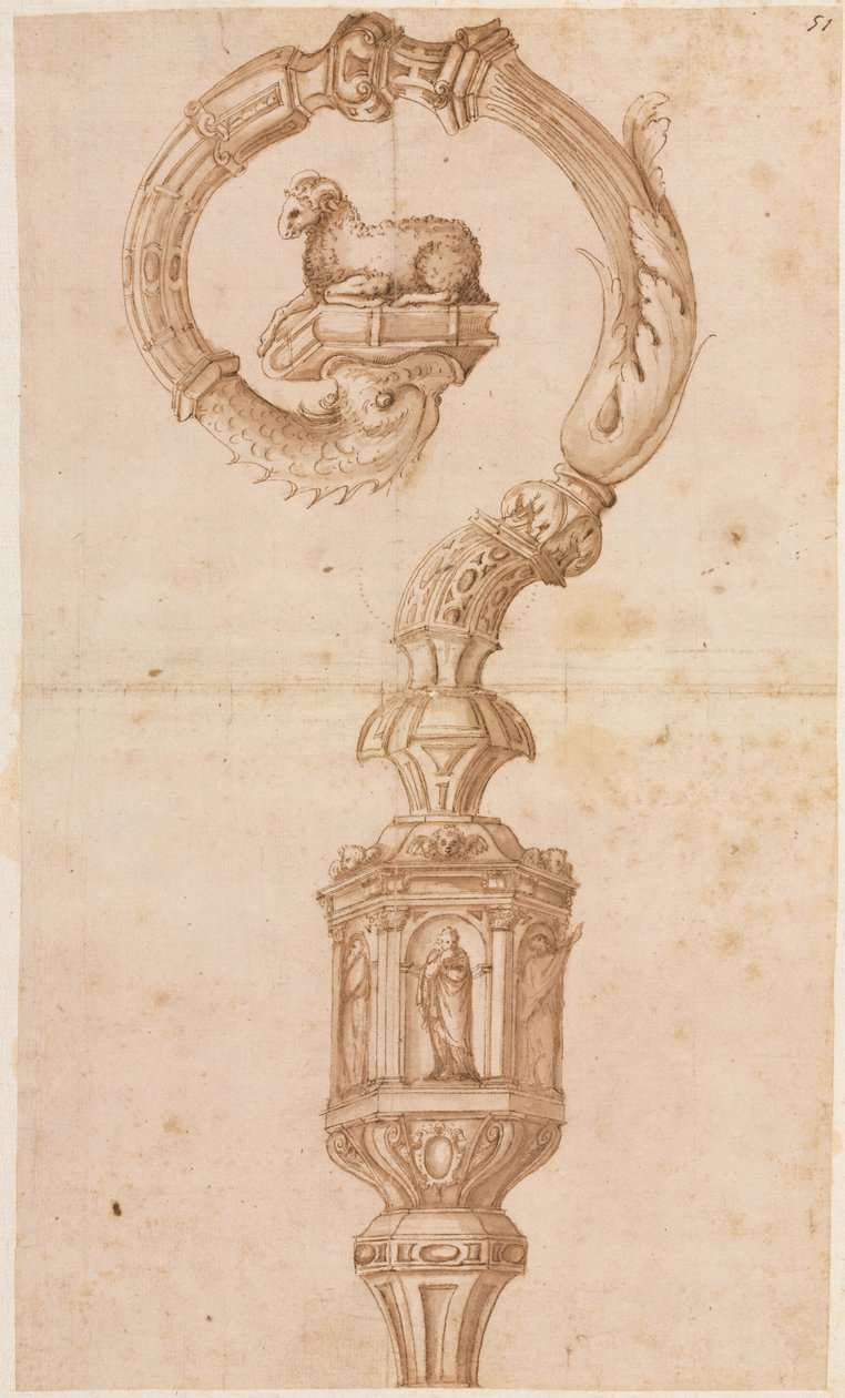 Design til en Crozier, midten af 1500-tallet. af Luzio Romano