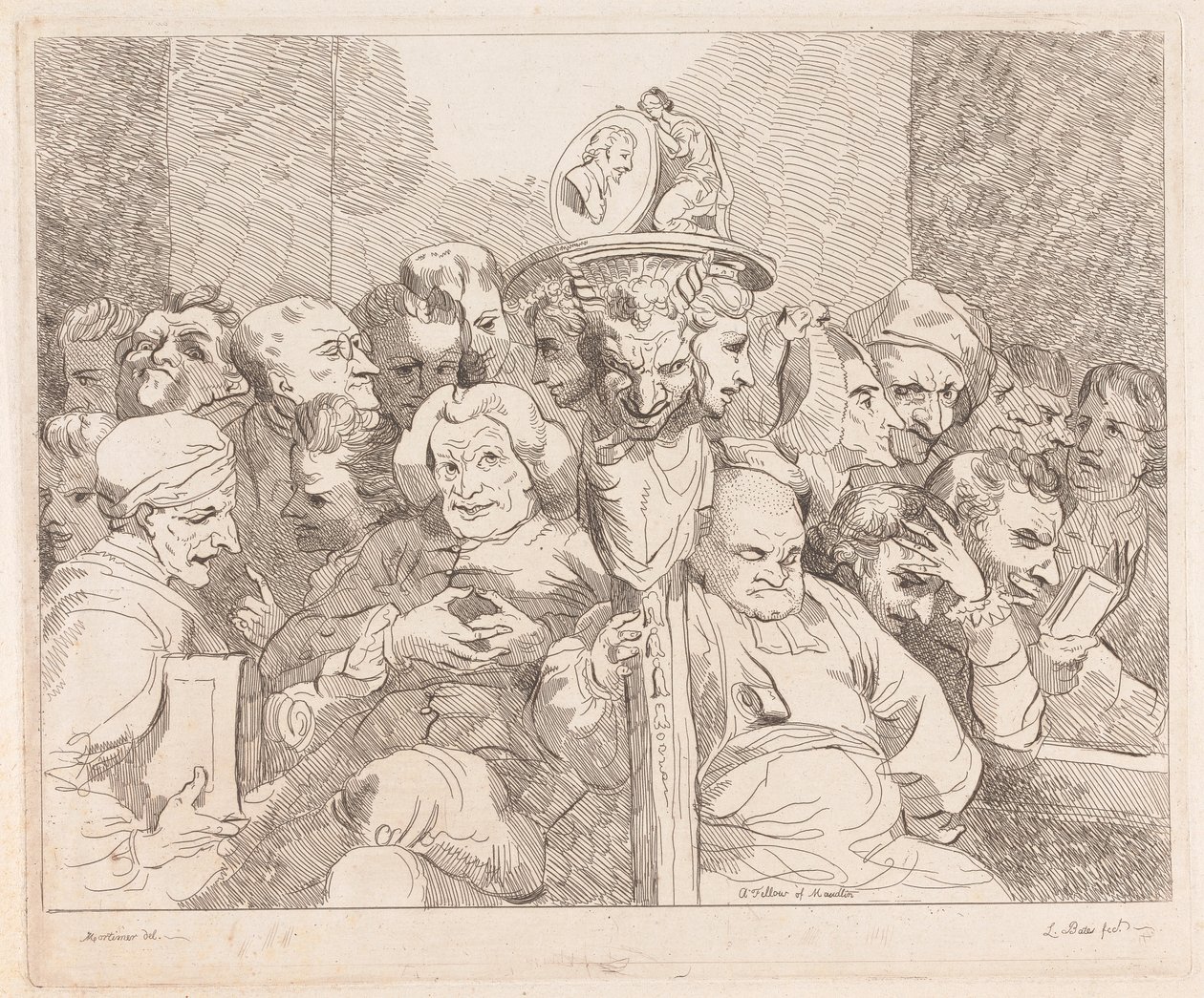 Litterære figurer samlet omkring Shakespeares Medaljon af Lydia Bates