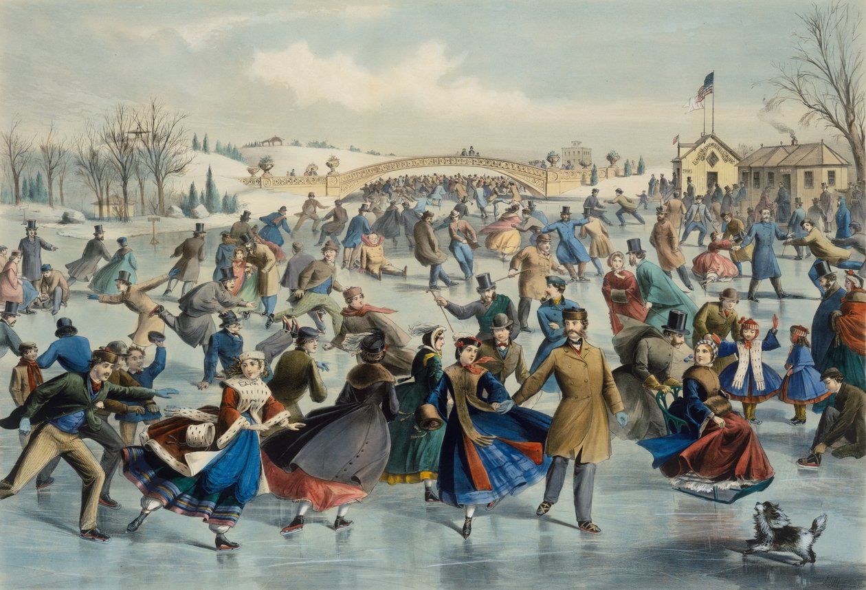 Central Park, Winter - The Skating Pond, 1862. af Lyman Wetmore Atwater