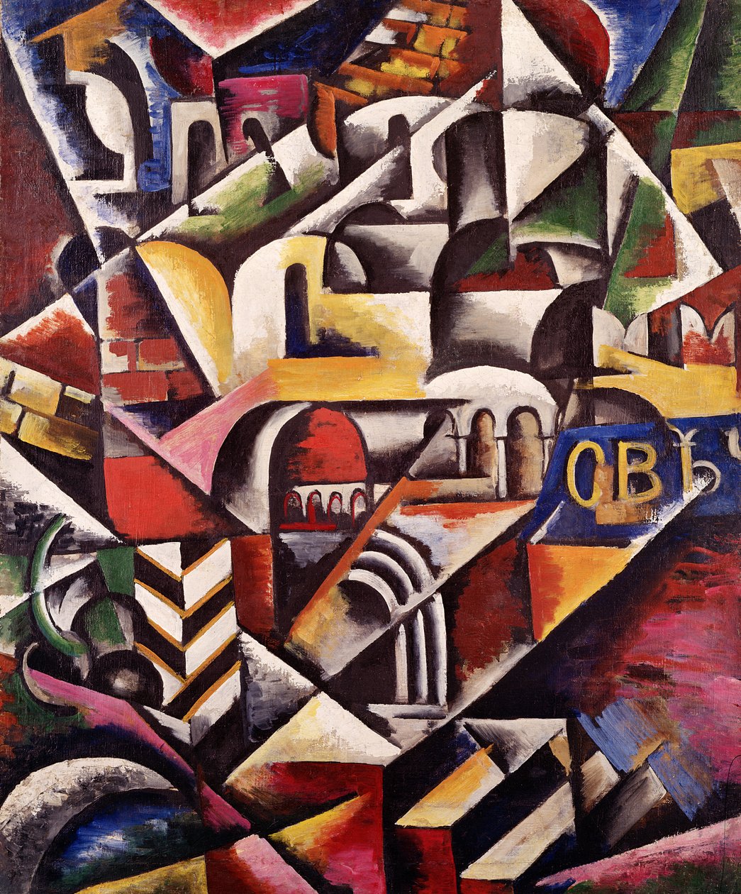 Kubistisk bybillede, 1914 af Lyubov Sergeevna Popova