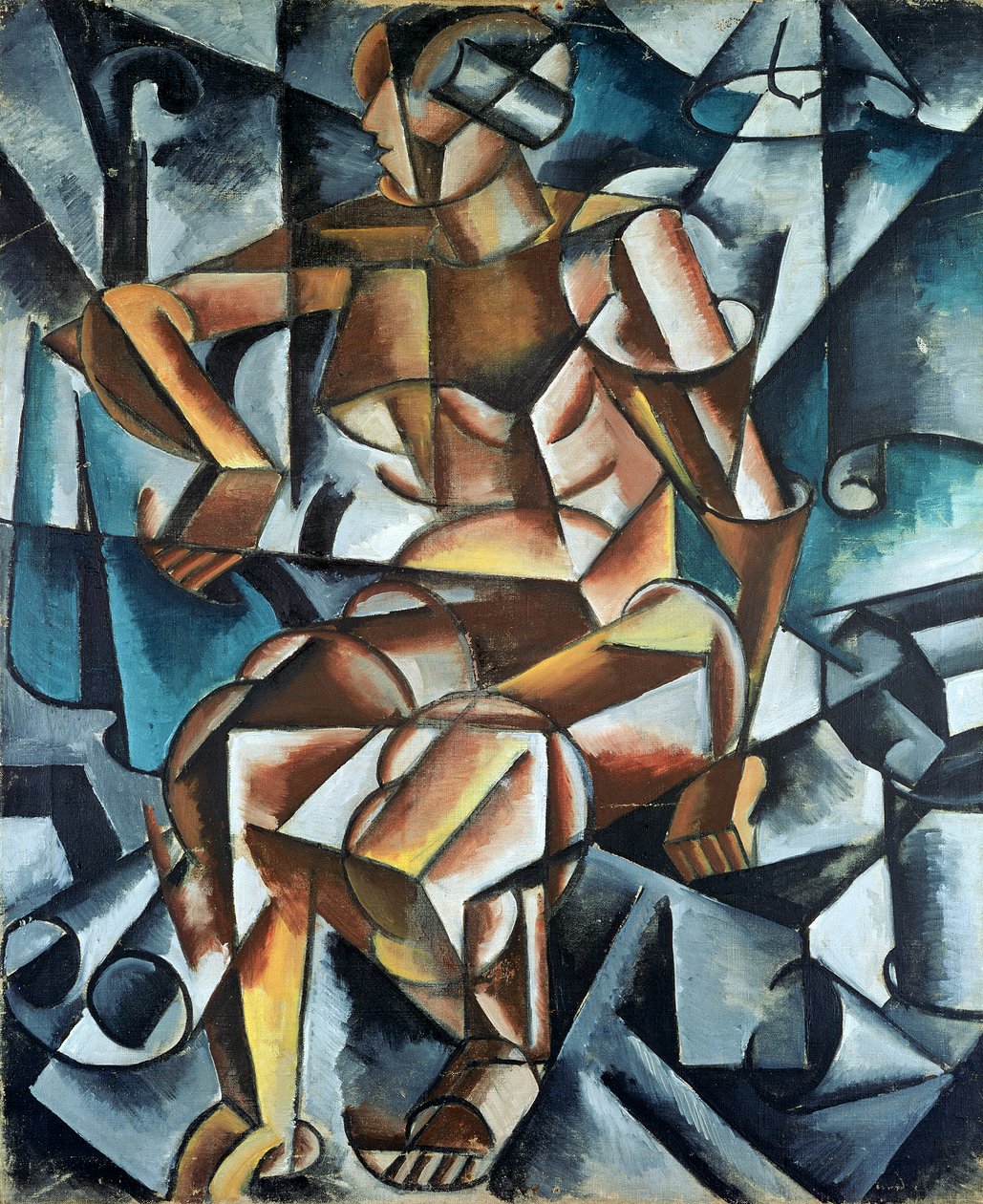 Siddende figur, 1914-15 af Lyubov Sergeevna Popova