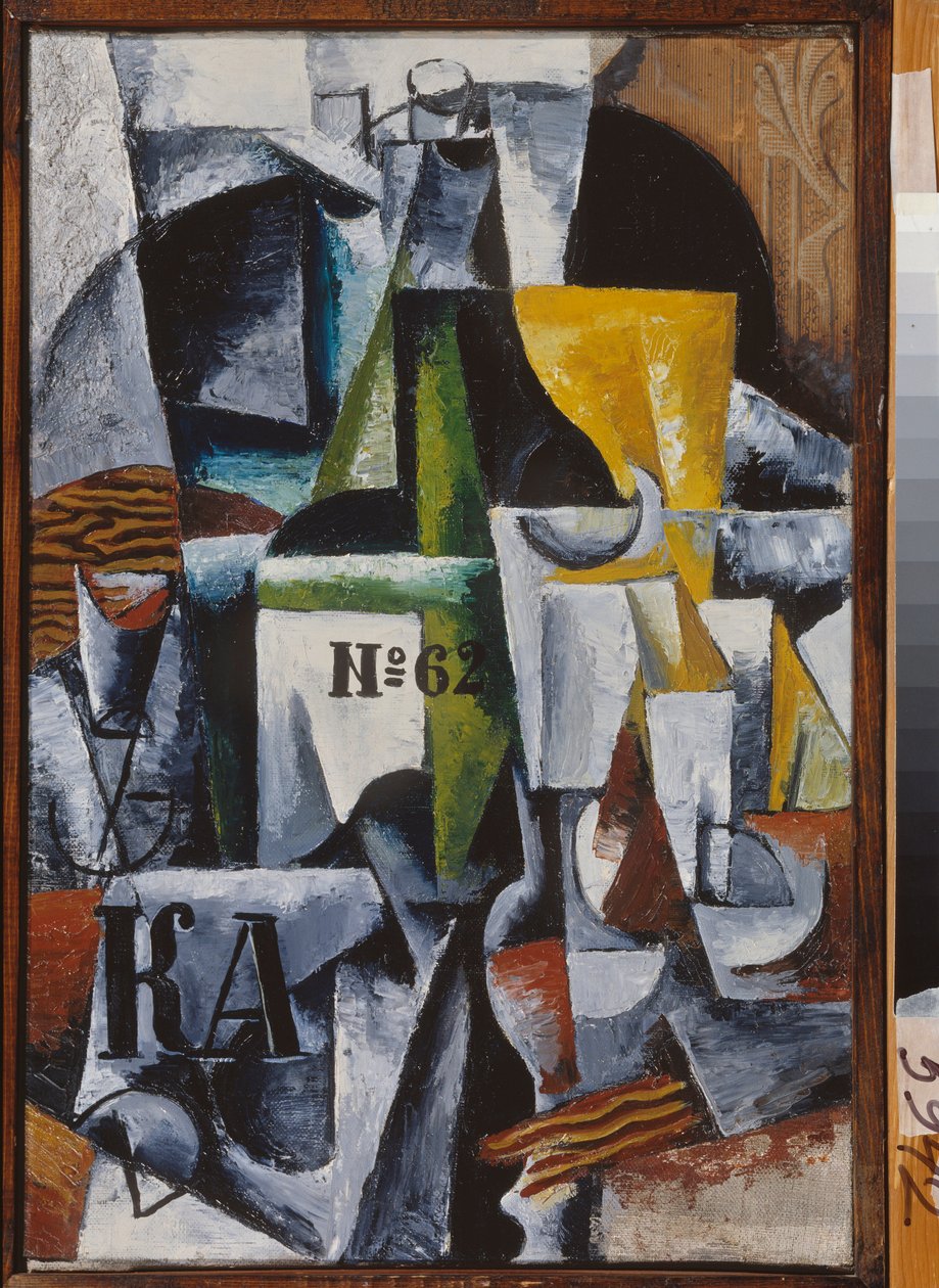 Stilleben. Maleri af Lyubov (Lioubov) Sergeyevna Popova (1889-1924), olie på lærred af Lyubov Sergeevna Popova