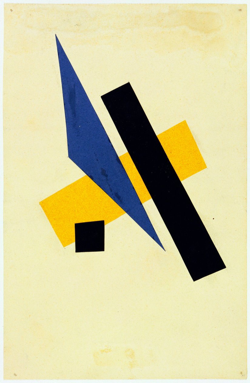 Sans titre - Popova, Lyubov Sergeyevna (1889-1924) Unavngivet Collage, gouache på papir 1917 23,9x15,6 - New York City. Museum of Modern Art (MOMA) af Lyubov Sergeevna Popova