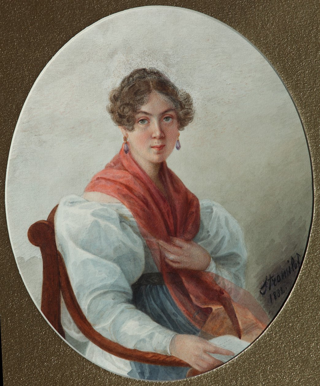 Portræt af N.A. Vasilyeva, 1835 af Lyubov Stepanovna Borozdna Stromilova