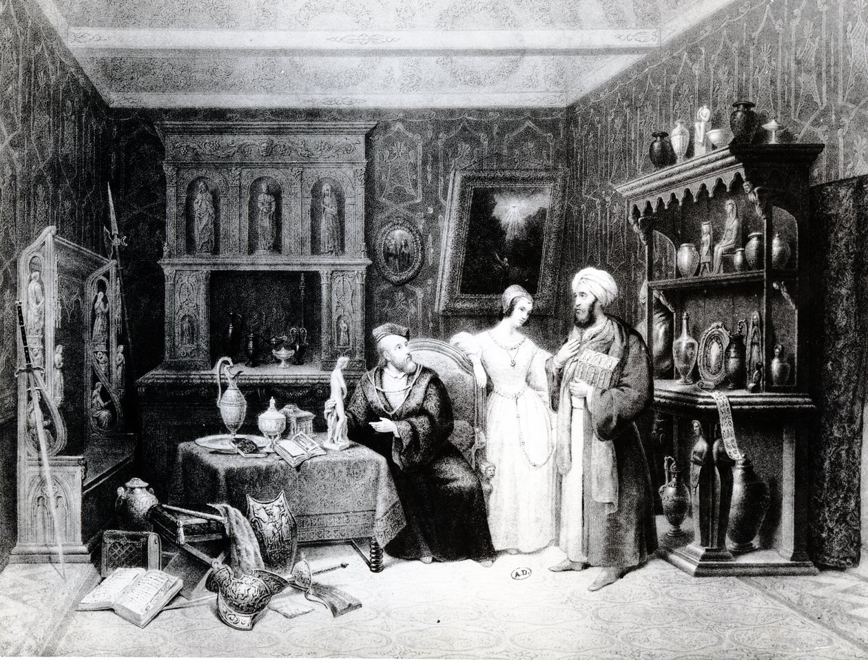Antikvariatet, ca. 1830 af M. Renoux