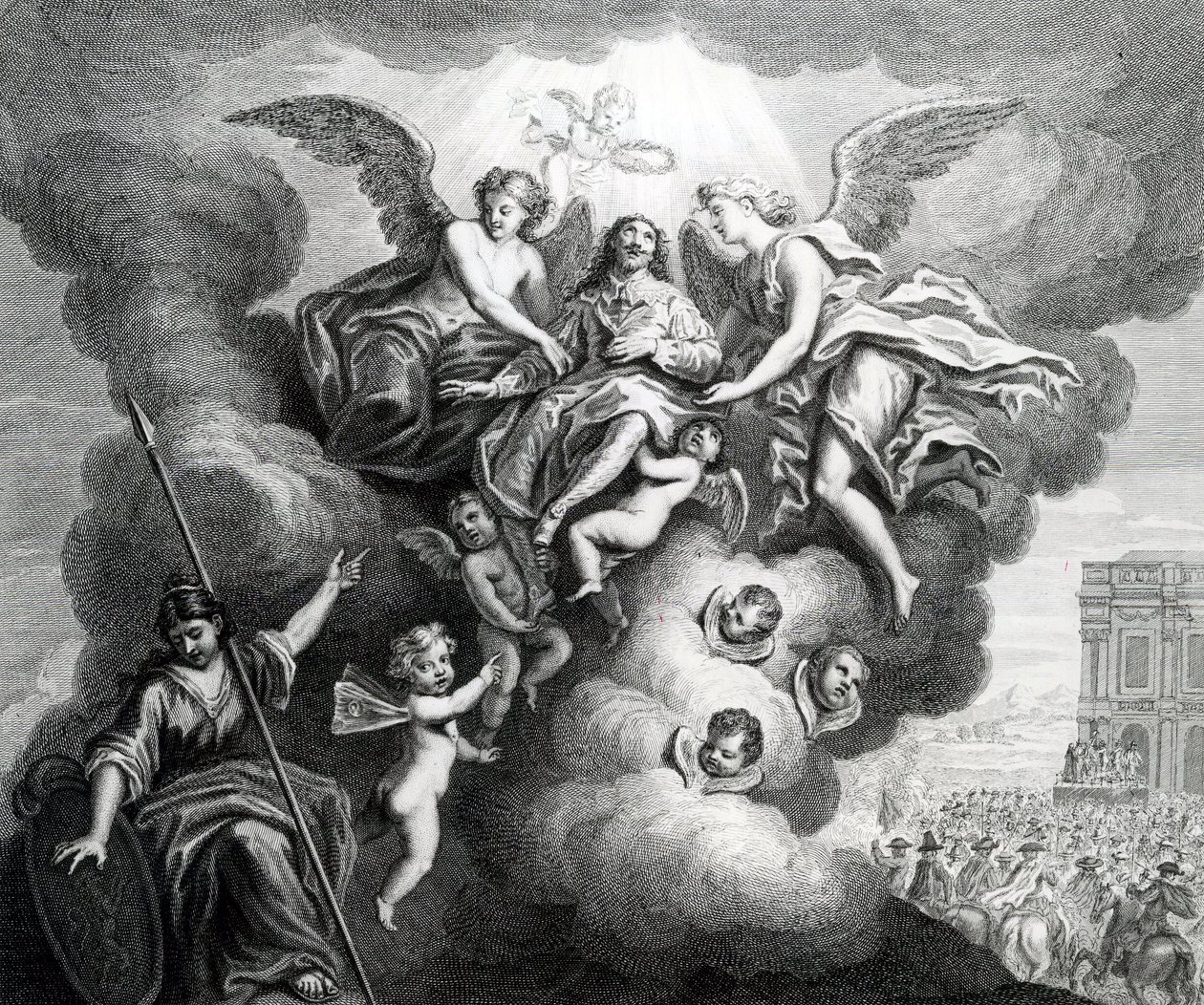 Apoteose af Charles I (1600-49) indgraveret af B.Baren af M Vanderbank