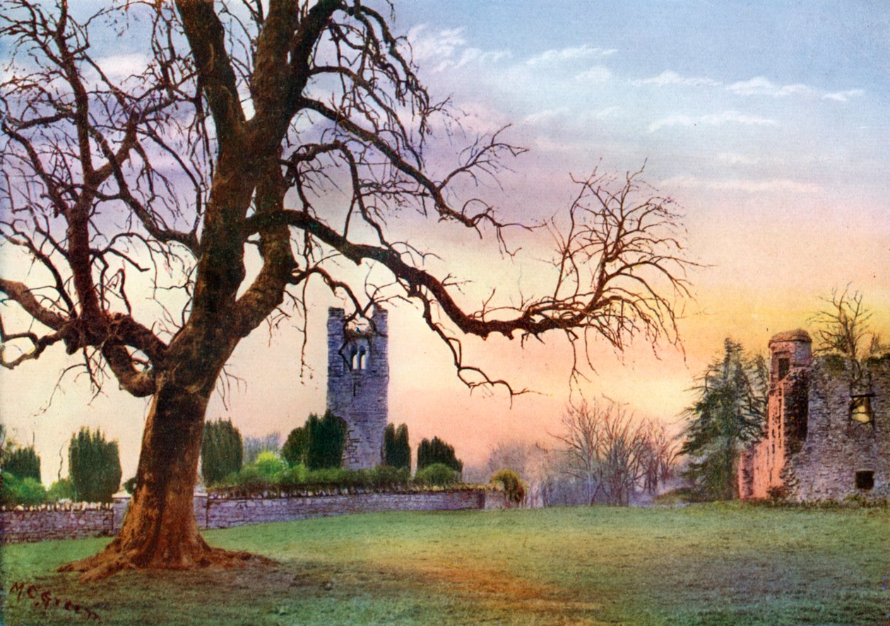 Ruiner på Hill of Slane, County Meath, Irland, 1924-1926 af MC Green
