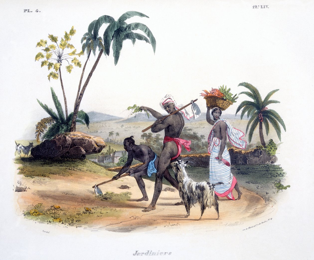Gartnere, der dyrker grøntsager, 1827-35 af M.E. Burnouf