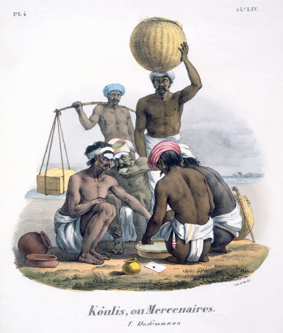 Arbejdere deler ris, 1827-35 af M.E. Burnouf