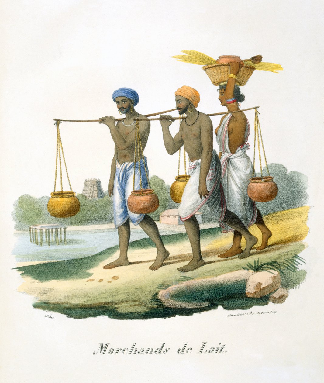 Mælkesælgere, 1827-35 af M.E. Burnouf