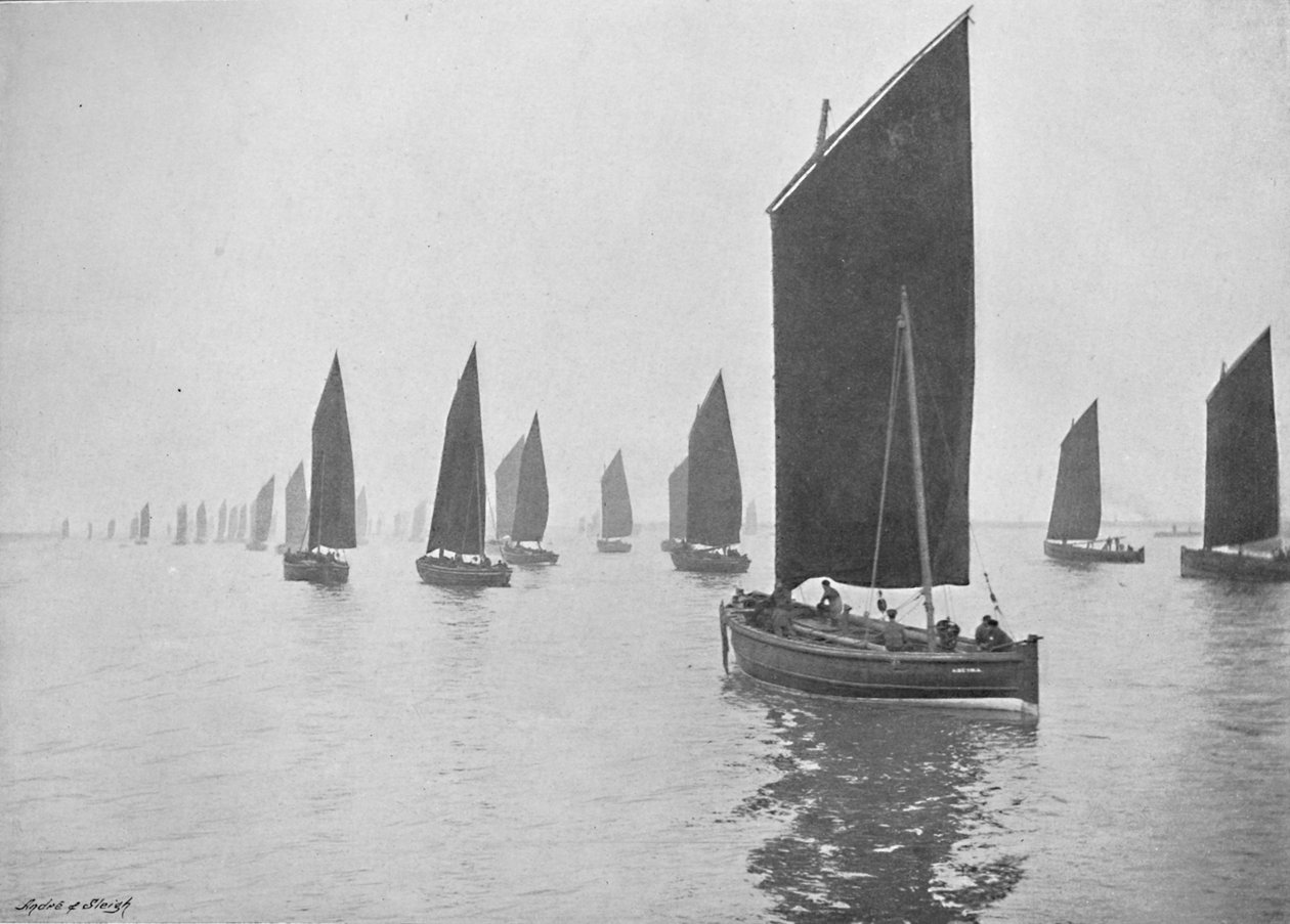 Sildebåde ud for Tyne, c1896 af M. Aunty