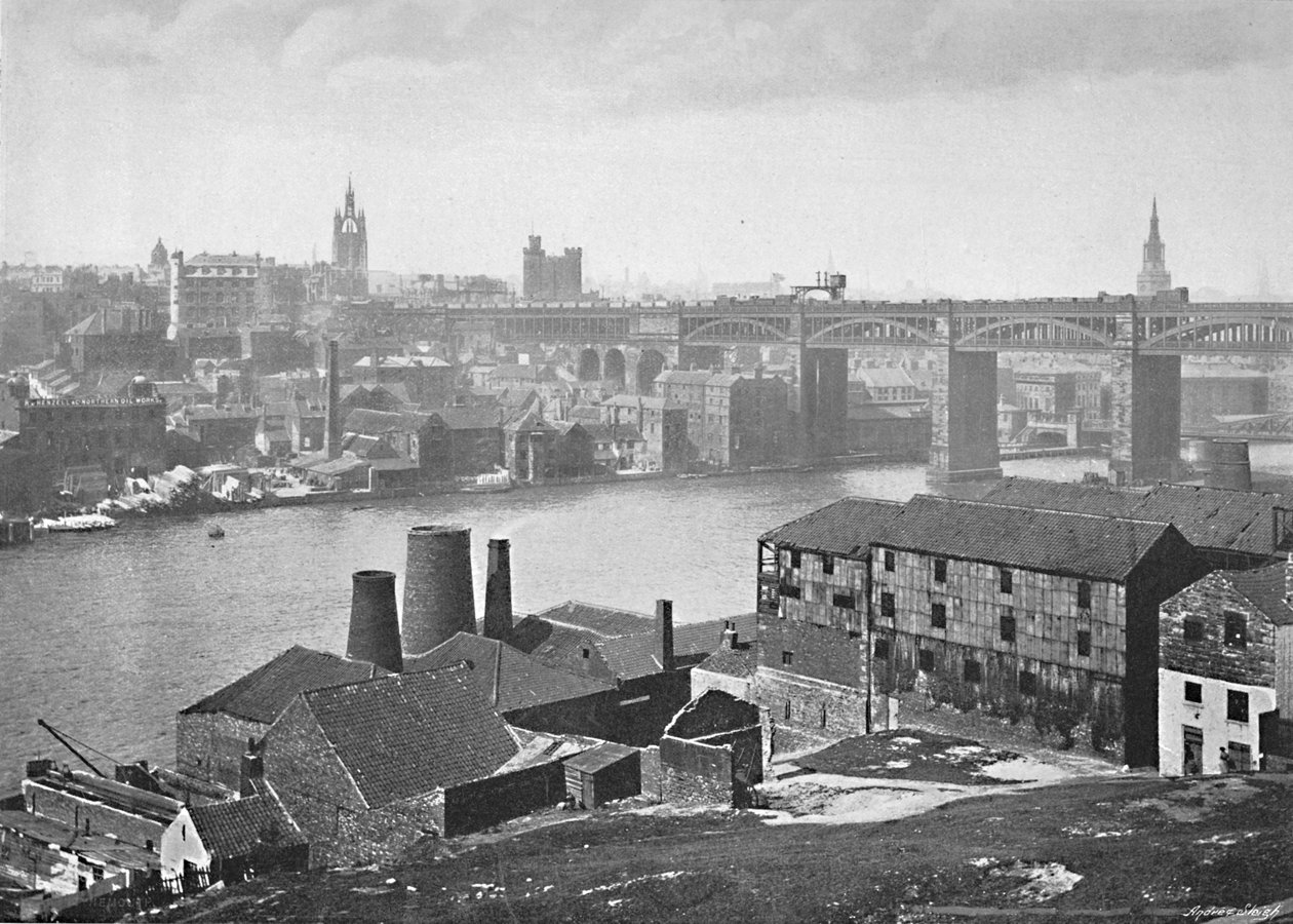 Newcastle-on-Tyne, fra Rabbit Banks, c1896 af M. Aunty