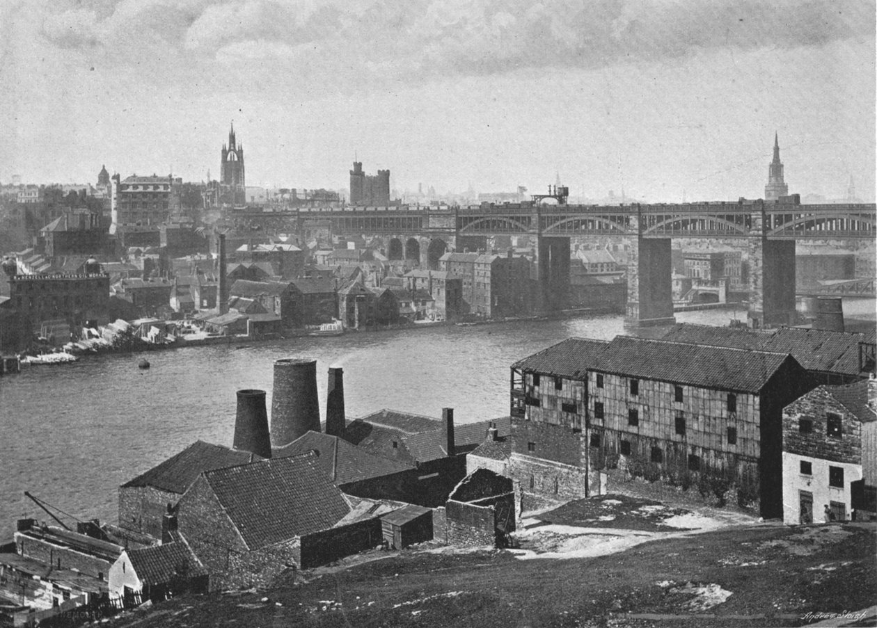 Newcastle-on-Tyne, fra Rabbit Banks, c1900 af M. Aunty