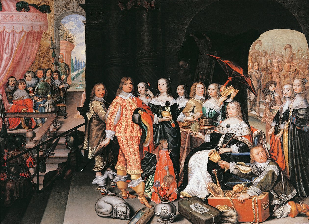 Familien til den store kurfyrste Frederik Vilhelm af Brandenburg (1620-88) (maleri) af M Czwiczk