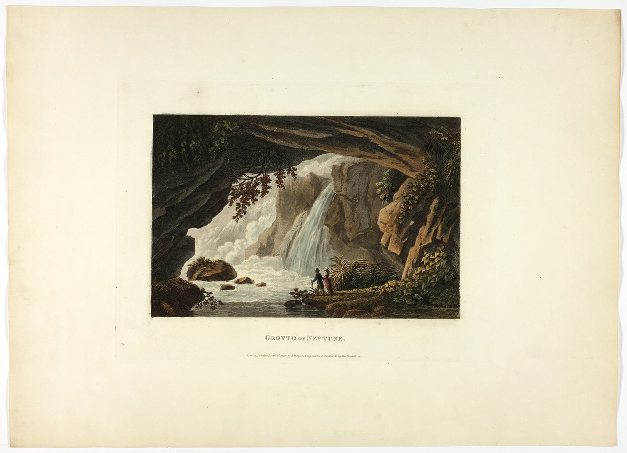 Neptuns grotte, plade treogtyve fra Roms ruiner af M. Dubourg