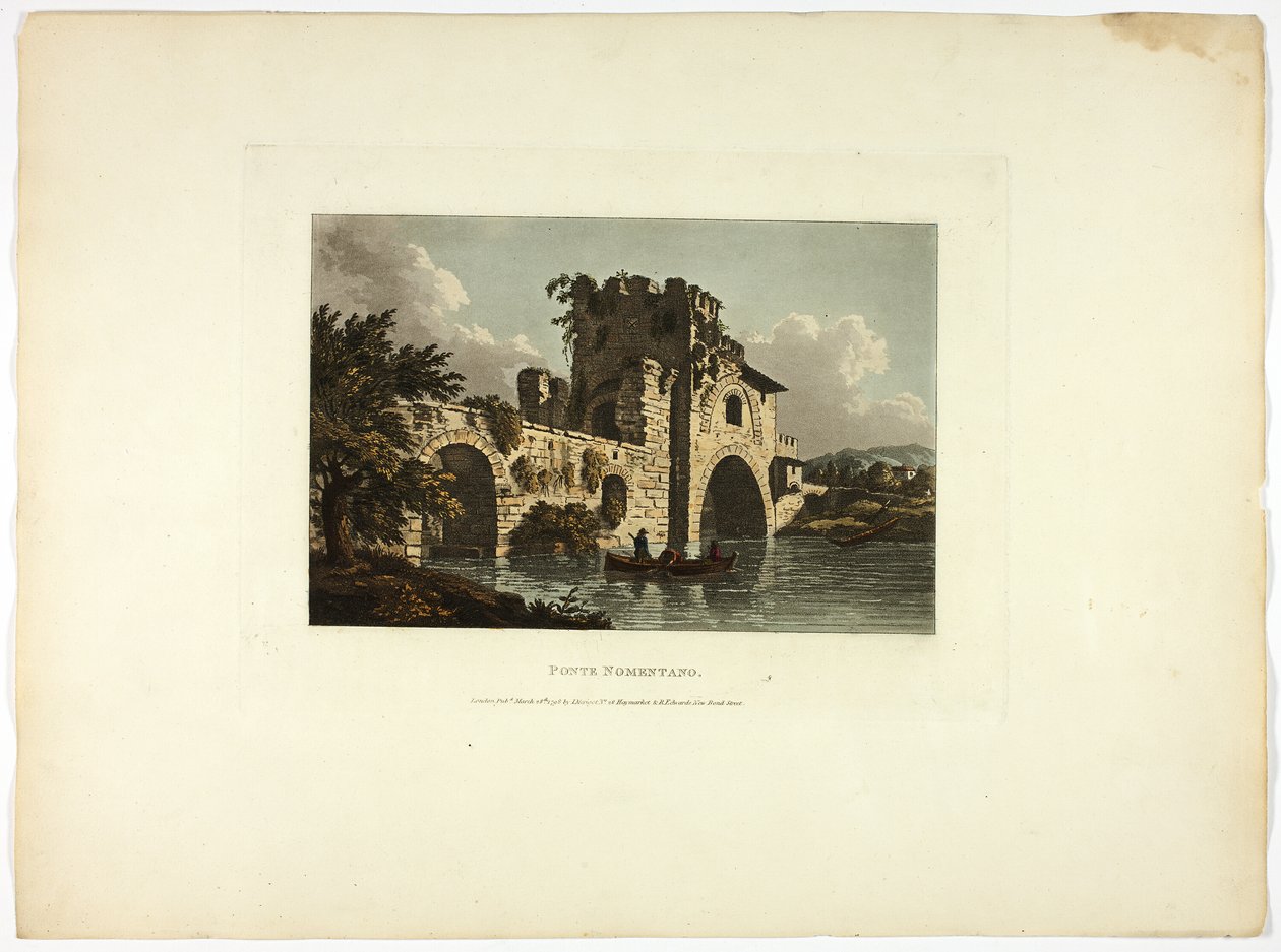 Ponte Nomentano, plade syvogtyve fra Roms ruiner af M. Dubourg