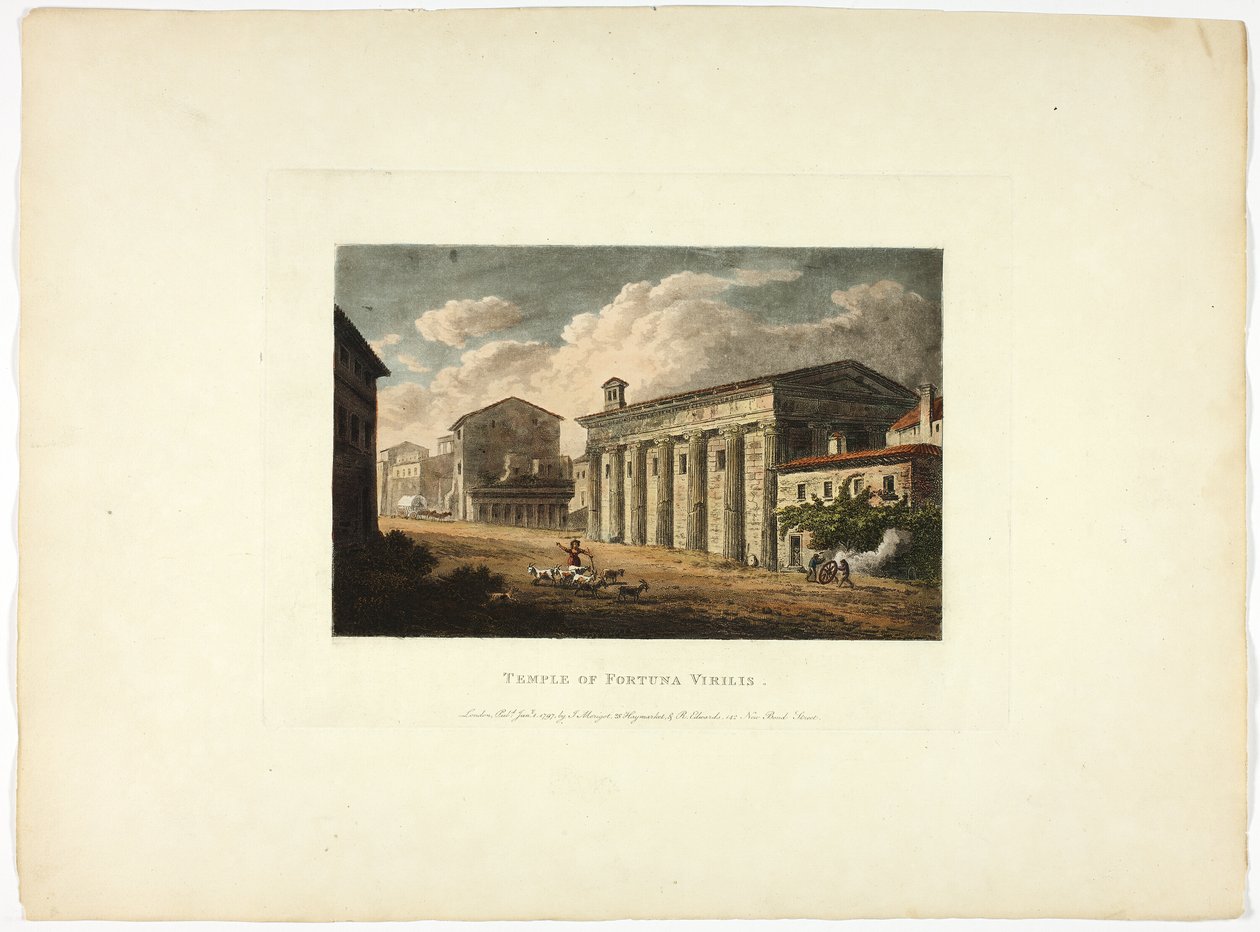 Fortuna Virilis-templet, plade 34 fra Roms ruiner af M. Dubourg