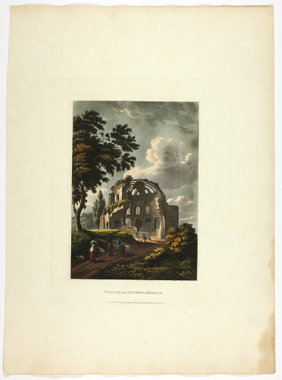 Minerva Medica-templet, plade femogtyve fra Roms ruiner af M. Dubourg