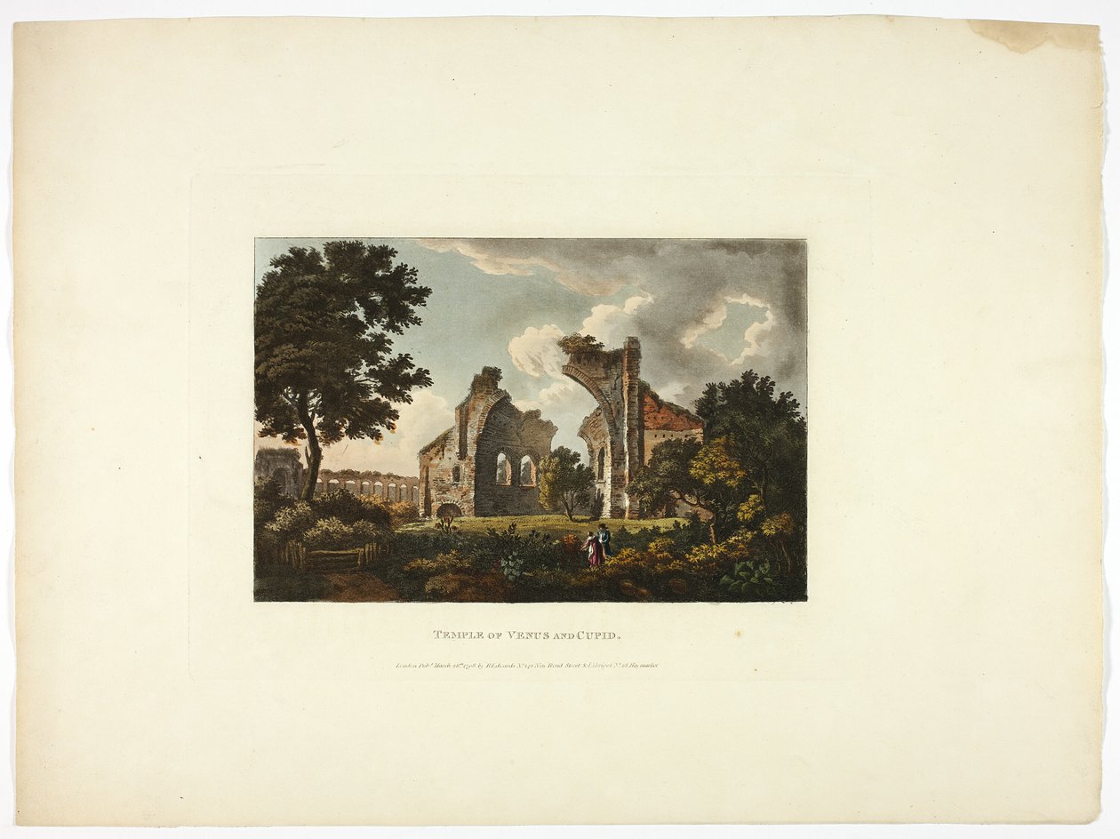 Venus- og Amor-templet, plade 12 fra Roms ruiner af M. Dubourg