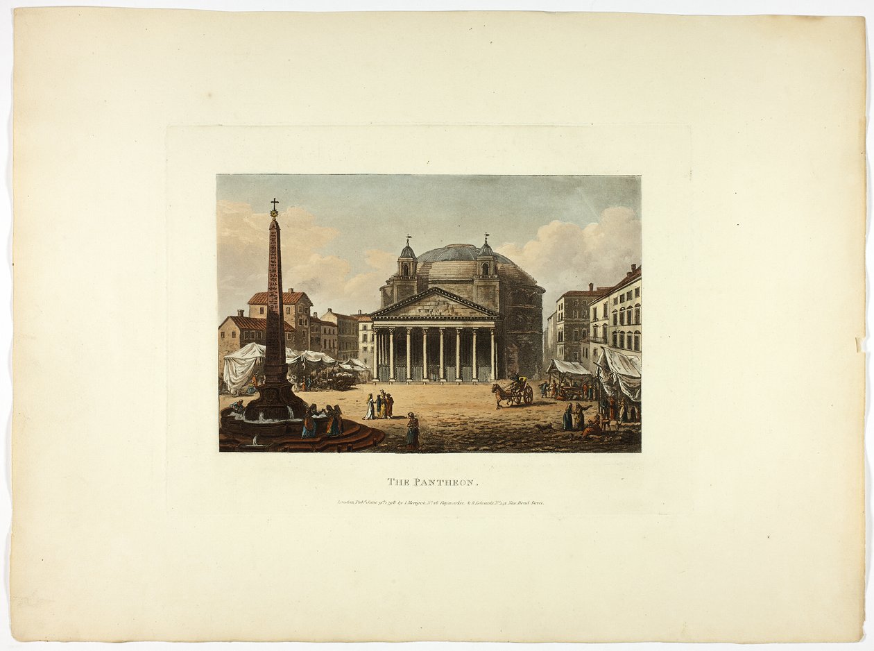 Pantheon, planche seksogtyve fra Roms ruiner af M. Dubourg