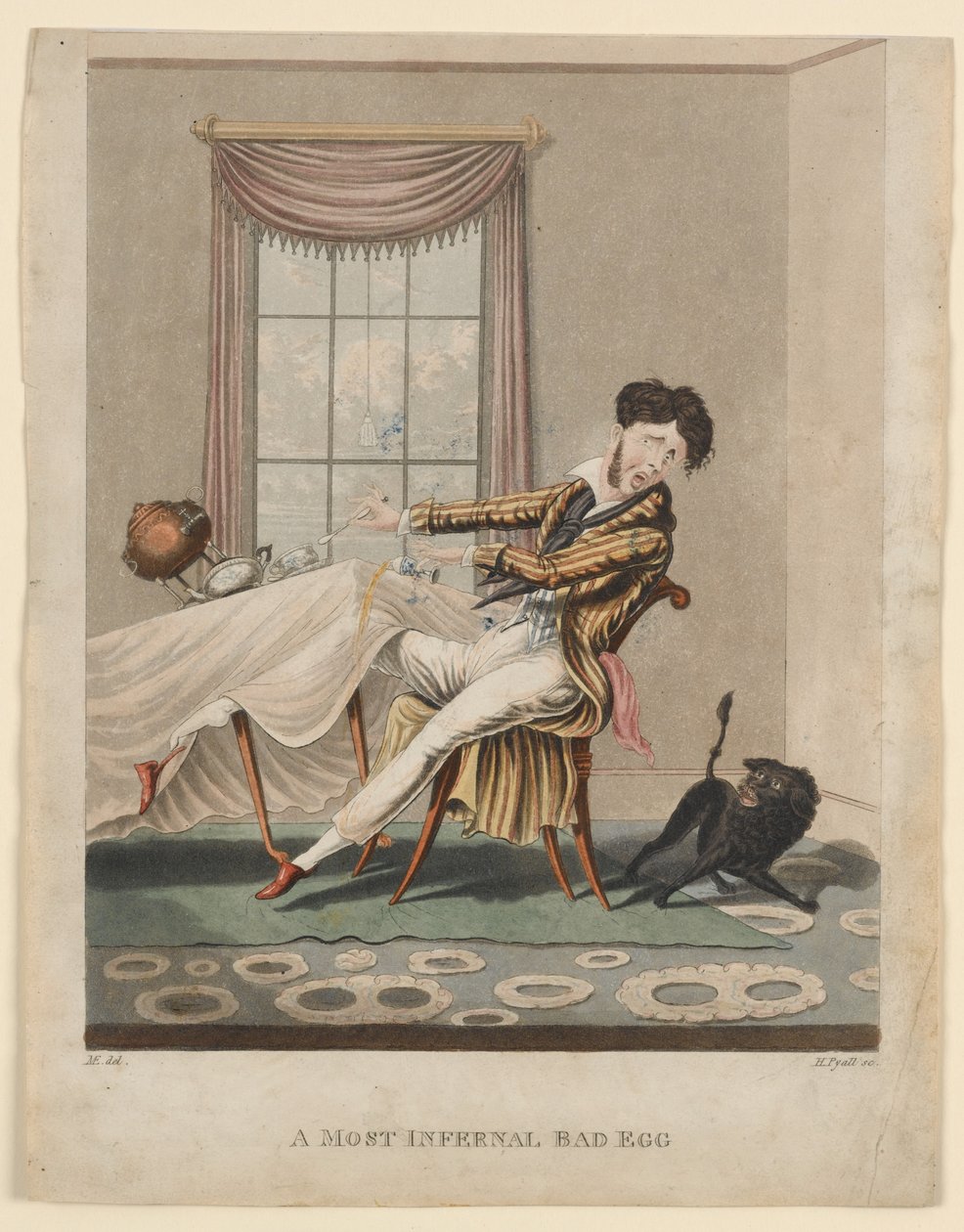A Most Infernal Bad Egg, tryk lavet af H. Pyall, ca. 1825 (håndkoloreret gravering) af M. Egerton