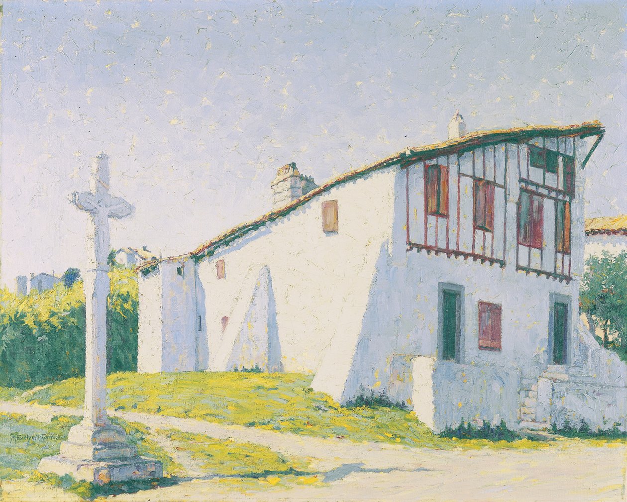 Bisque House, St. Jean de Luz, Frankrig (olie på lærred) af M. Evelyn McCormick
