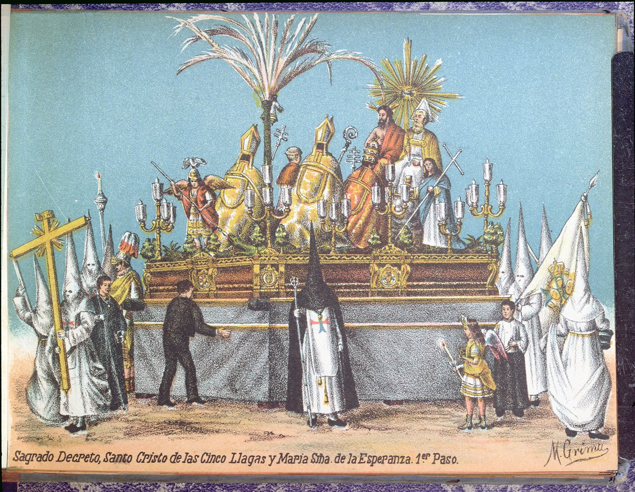 Procession i den hellige uge i Sevilla af M. Grima