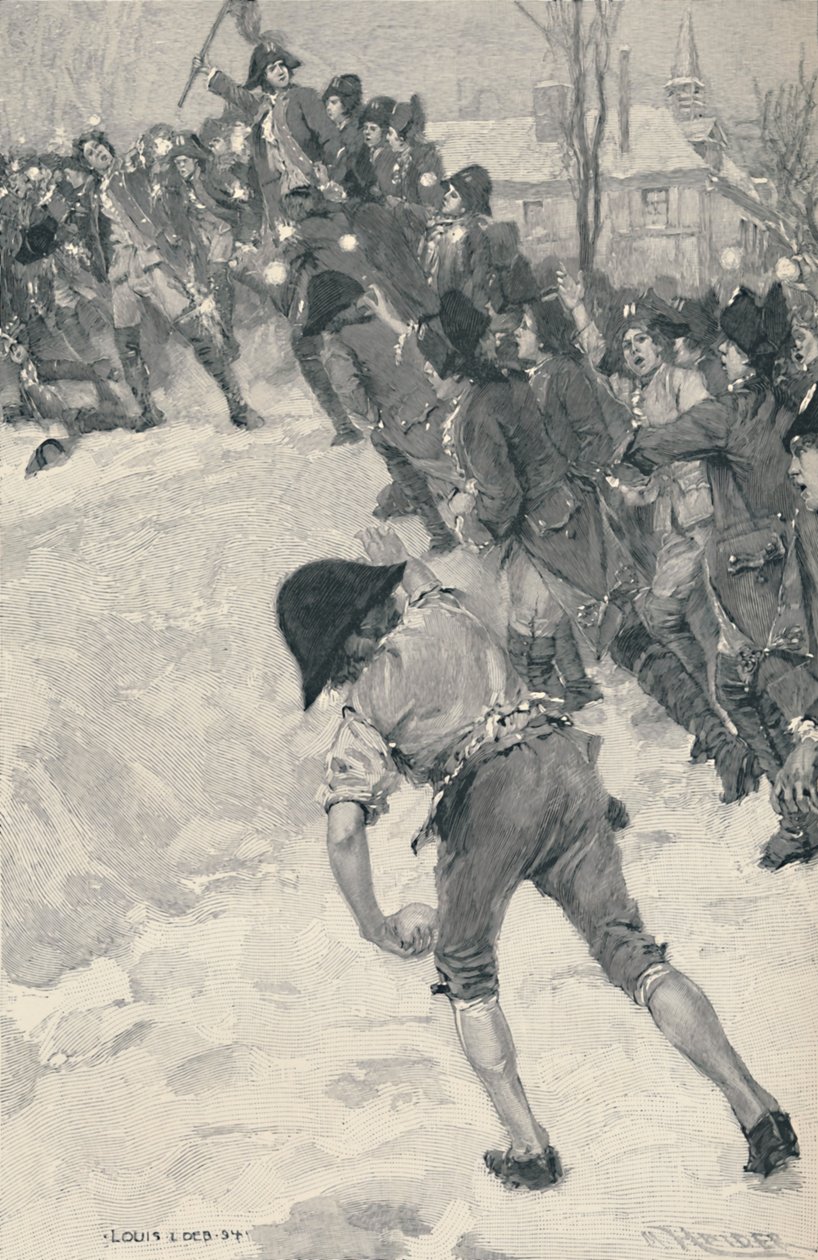 Bonaparte angriber sneforter ved School of Brienne, 1896 af M. Haider