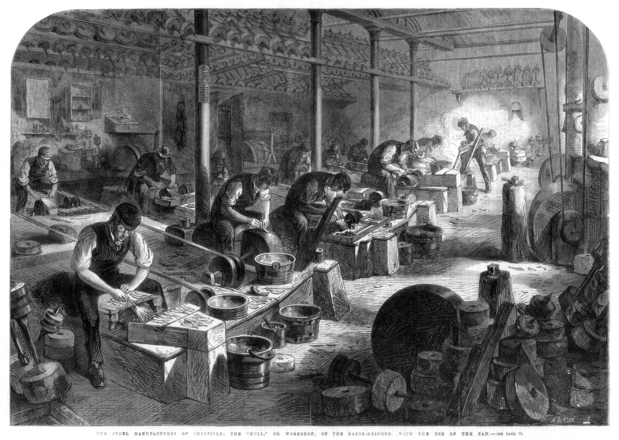 Stålfabrikanter i Sheffield, Yorkshire, 1866 af M. Jackson
